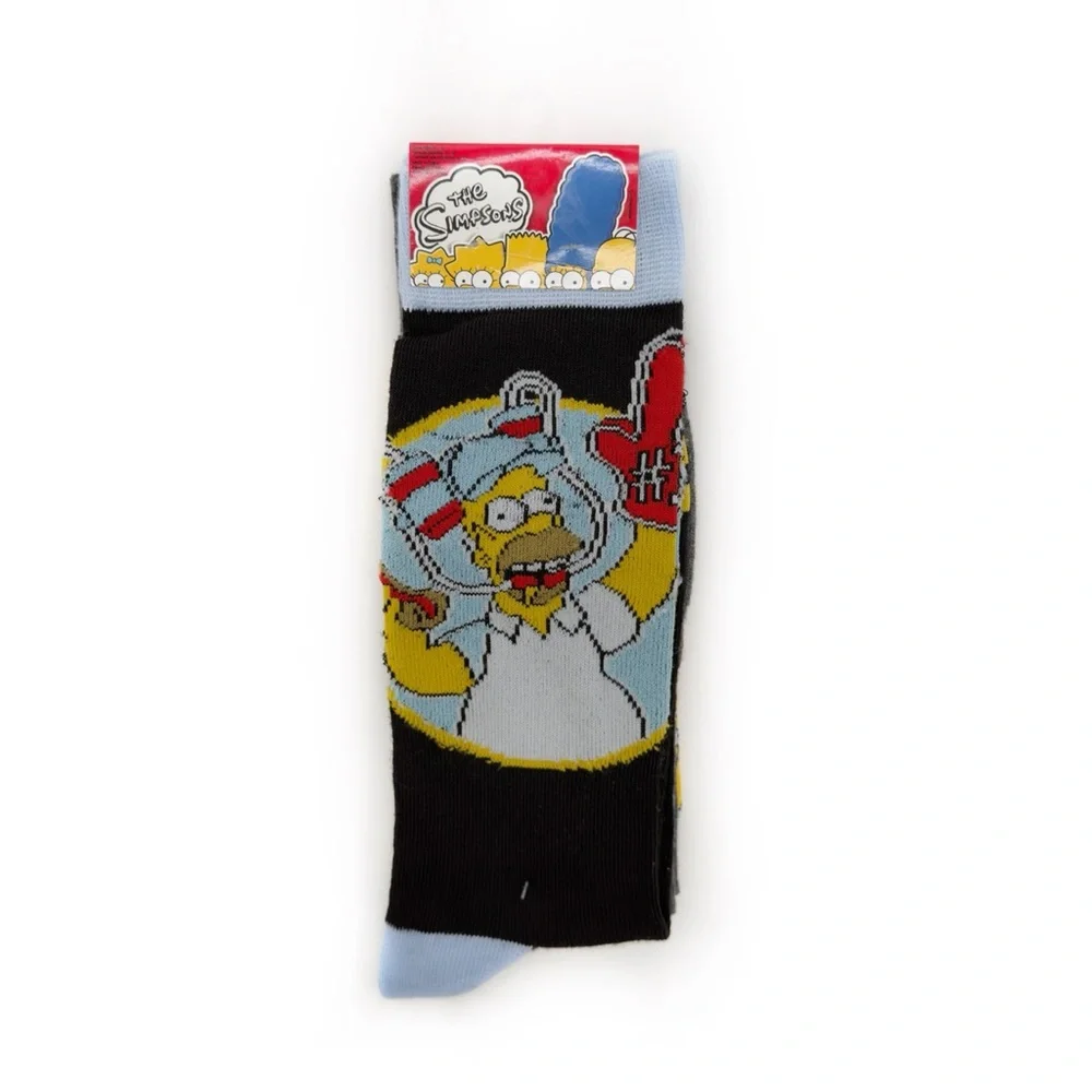 The Simpsons Crew Socks Mens Womens Homer Simpson Funny Gift 90s Y2K NWT New
